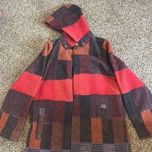 Wool rich made in the US long coat.